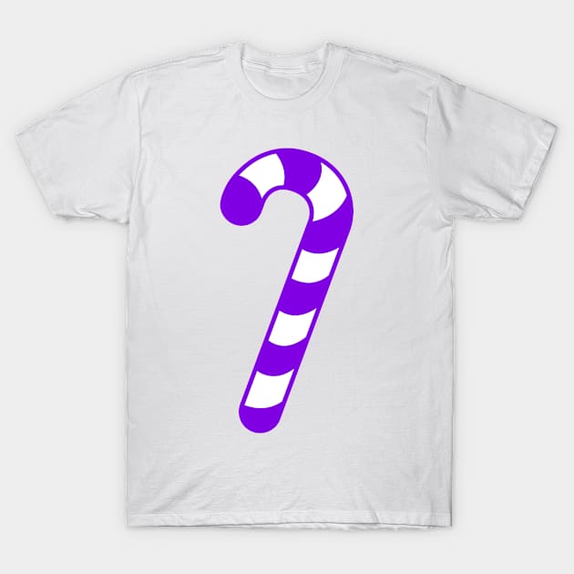 LARGE PURPLE CANDY CANE - CUTE CHRISTMAS DESIGN T-Shirt by iskybibblle